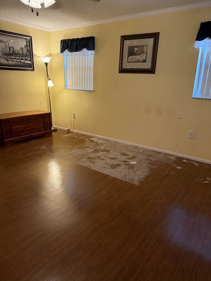 Additional before view of the old Hudson flooring